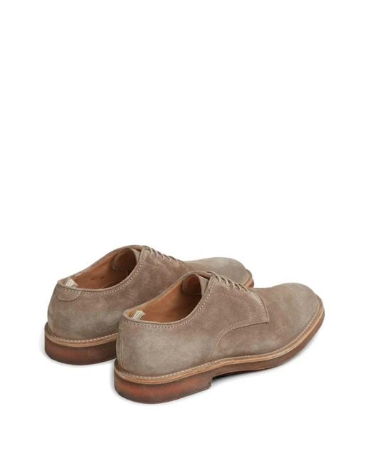 Officine Creative Brown Hopkins Lace-Up Suede Derby Shoes for men