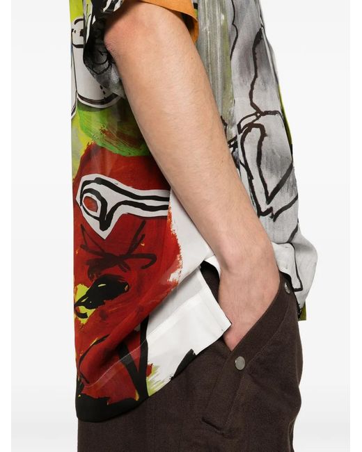 Vivienne Westwood Gray Printed Camp Shirt for men