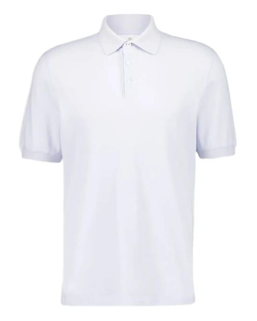 Brunello Cucinelli White Cotton Polo for men