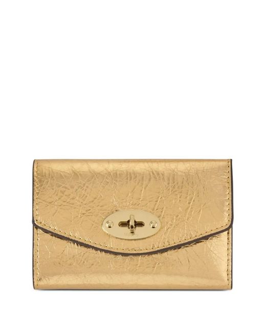 Mulberry Natural Darley Folded Multi-Card Metallic Leather Wallet