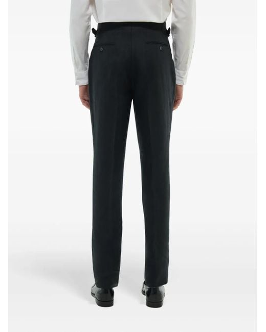 Fursac Black Linen Trousers for men