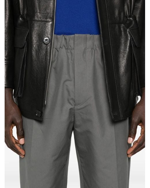 Jil Sander Gray Elasticated-Waist Trousers for men