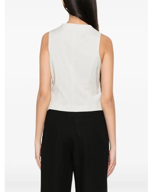 Manuel Ritz White V-Neck Button-Up Waistcoat