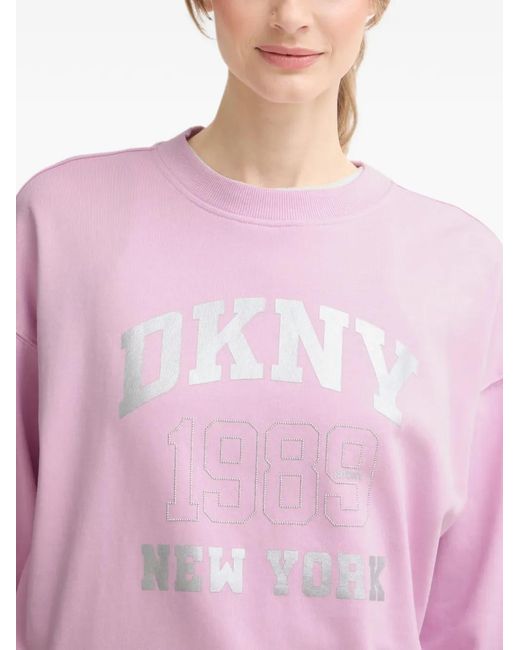 DKNY Pink Logo-Print Sweatshirt