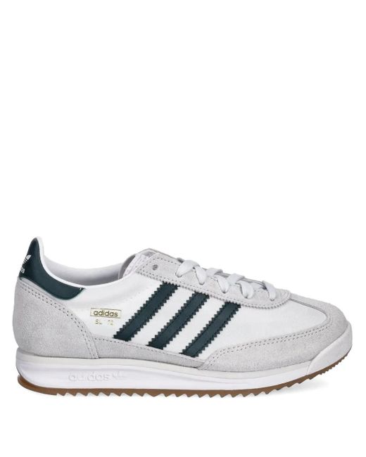 Adidas White Sl 72 3-Stripe Sneakers