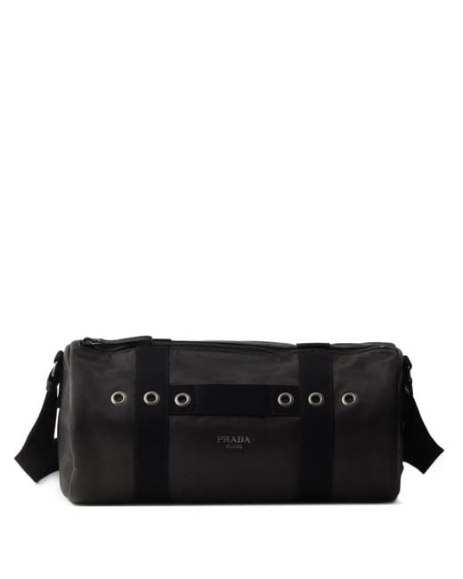 Prada Black Leather Shoulder Bag for men