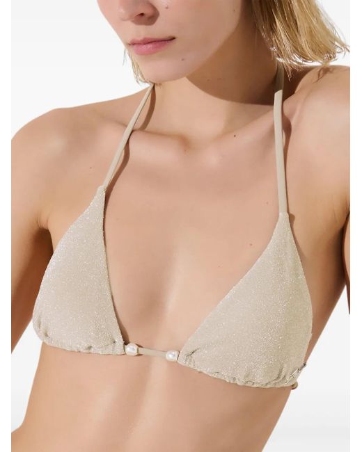 Karl Lagerfeld Natural Triangle-Cup Bikini Top