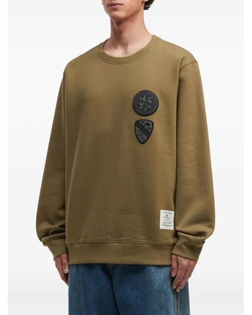 Alpha Industries Green Patch-Pocket Crew-Neck Sweatshirt for men