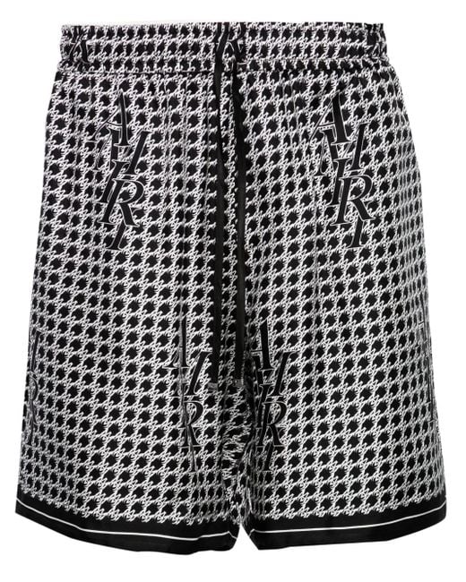 Amiri Black Bermuda Shorts With Logo Print for men