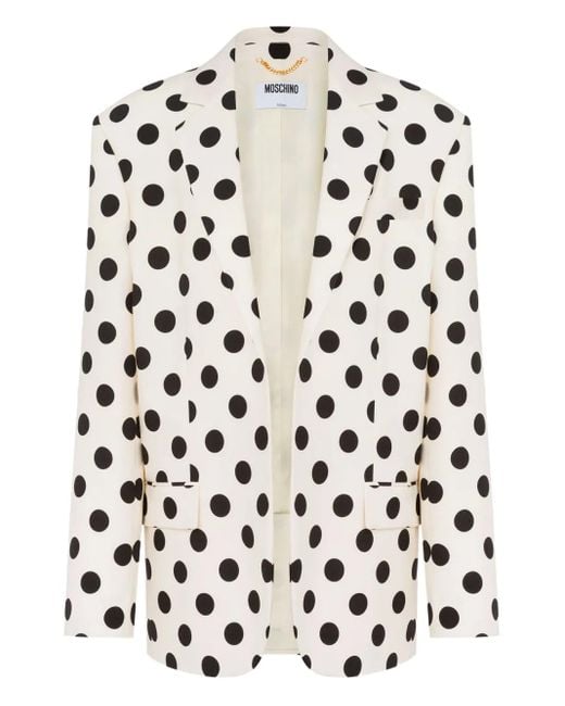 Moschino ポルカドット ウールジャケット White