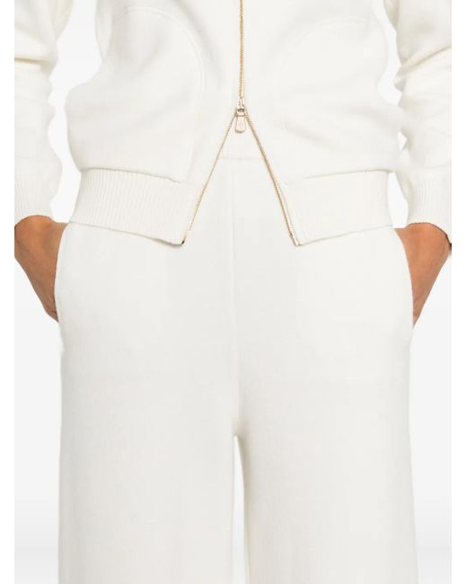 Eleventy White Ribbed Trousers