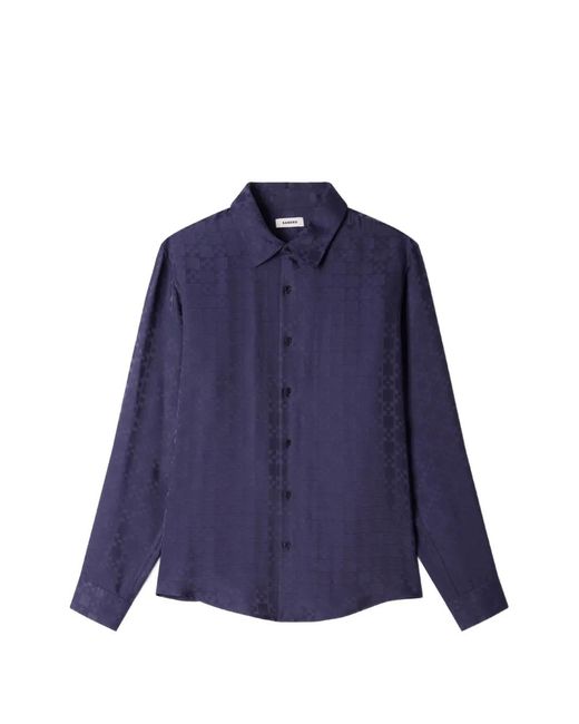 Sandro Blue Patterned Shirt for men