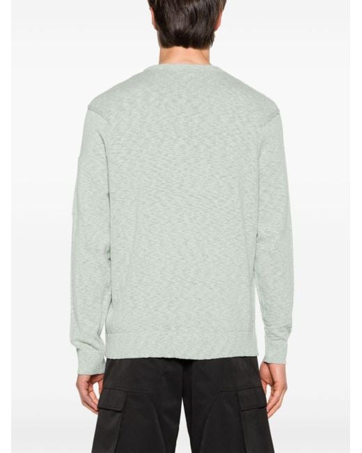 C P Company Green Mélange-effect Knitted Jumper for men