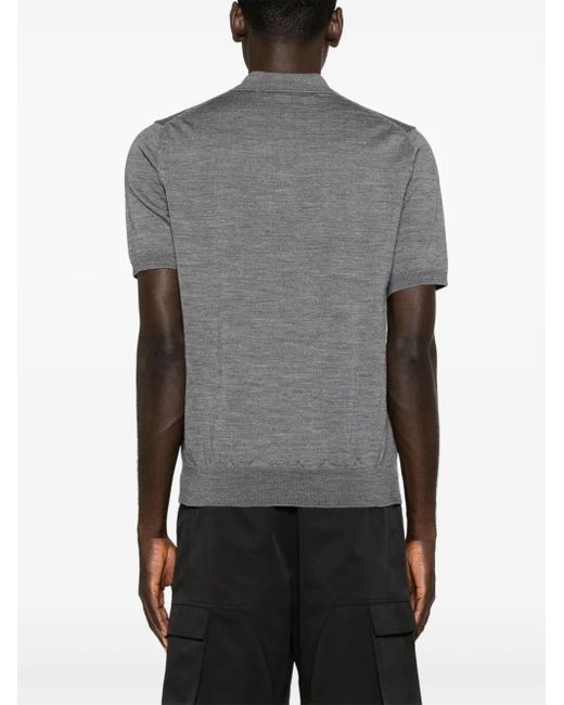 COMME DES GARÇONS PLAY Gray Heart-Patch Wool Polo Shirt
