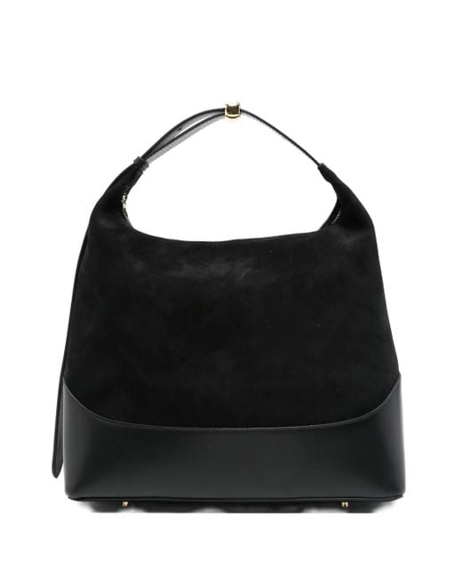 Elleme Black Large Loop Suede Leather Shoulder Bag