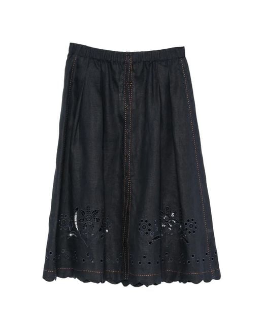 Vita Kin Black Balthazar Broderie-Anglaise Midi Skirt