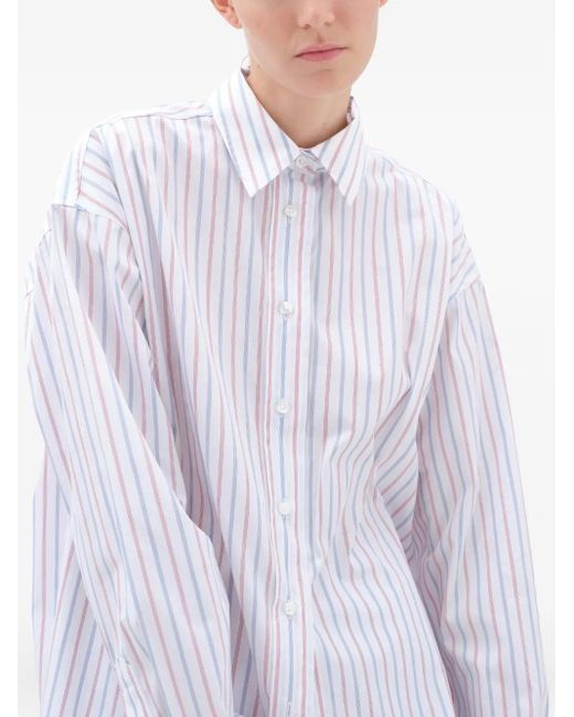 Remain White Stripe Button-Down Shirt