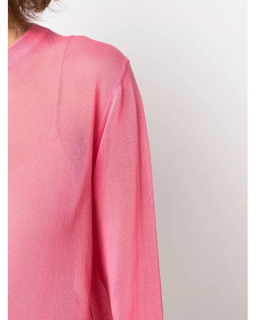 Sara Lanzi Pink Crew-Neck Jumper