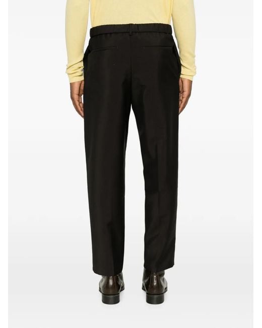 Jil Sander Black Pressed-Crease Tailored Trousers for men