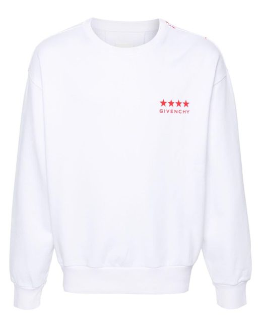 Givenchy White 4g Printed Cotton Sweatshirt for men