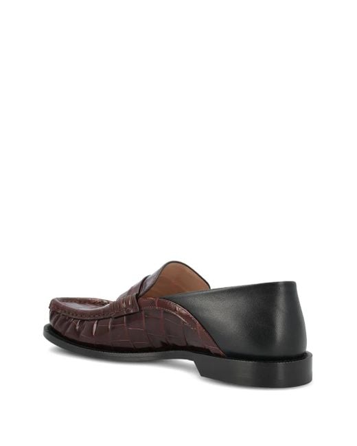 Loewe Brown Campo Two-Tone Leather Loafers for men