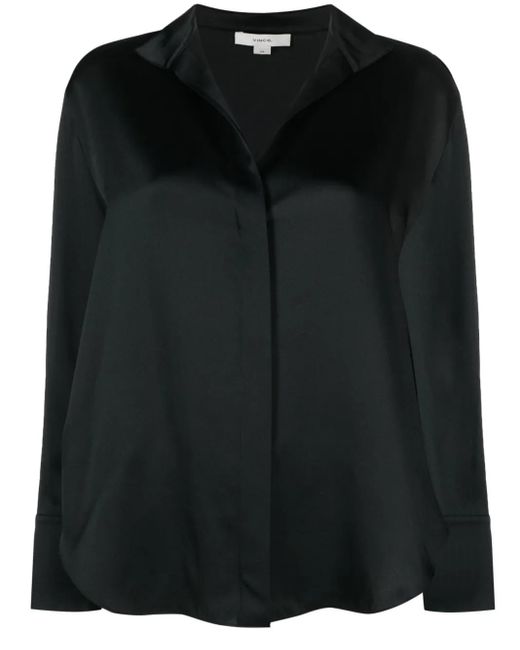 Chemise En Soie À Manches Longues Vince en coloris Black