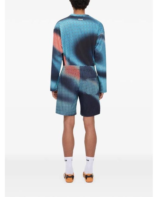 MSGM Blue Printed Shorts for men