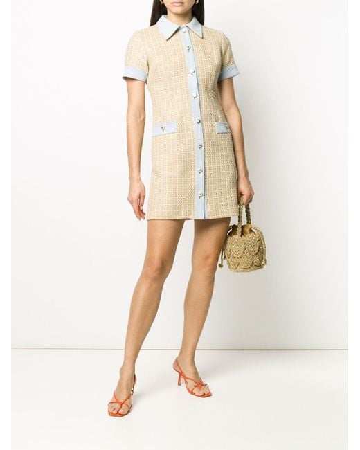 Sandro Mella Embroidered Mini Dress in Natural | Lyst