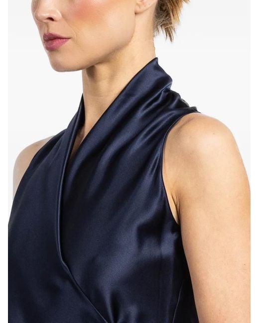 Peter Cohen Blue Wrap Tie Top