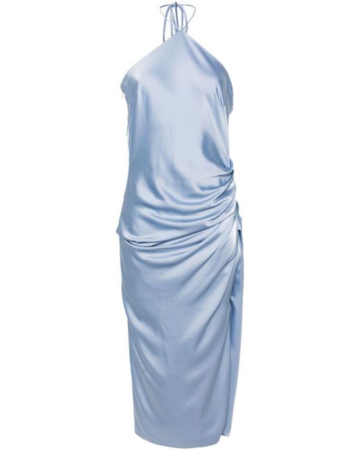 Jonathan Simkhai Hansel Satijnen Midi-jurk in het Blue
