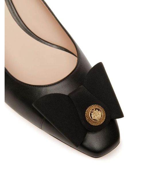 Bally Black B-Bow Pumps