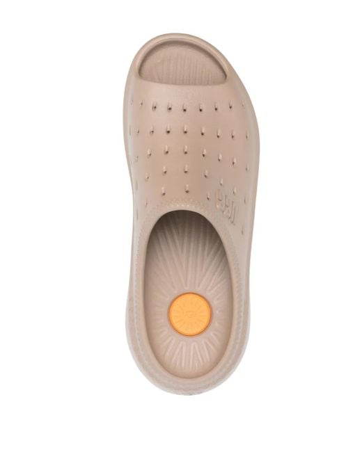 Ugg White Slide It Logo-Embossed Sandals for men