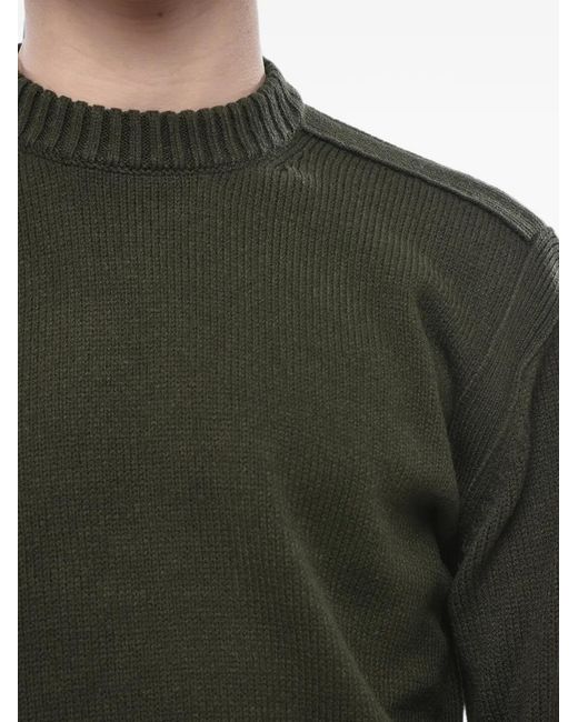 Paolo Pecora Black Heavy-Weight Crew-Neck Sweater for men
