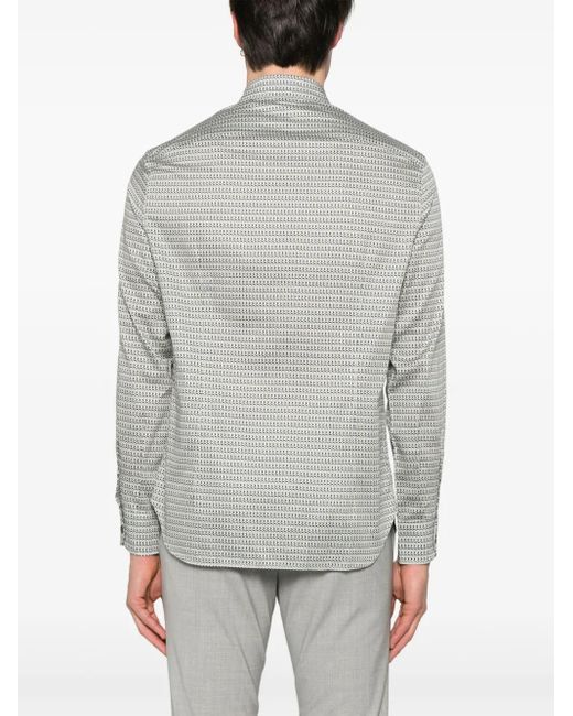 Camisa con motivo geométrico Emporio Armani de hombre de color Gray