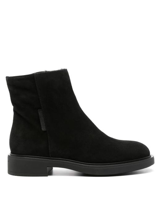 Gianvito Rossi Black Shearling-Lining Suede Boots