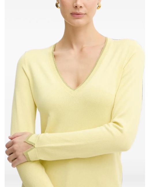 Liu Jo Yellow V-Neck Sweater