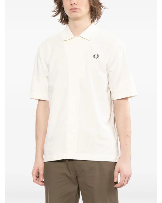 Fred Perry White Short-Sleeves Shirt for men