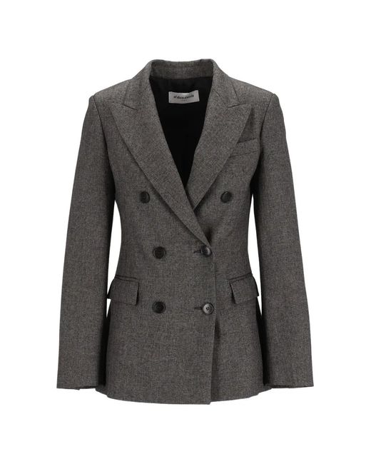 Al Duca D'aosta Black Double-Breasted Peak-Lapel Jacket