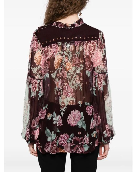 Camilla Brown Frill Collared Blouse