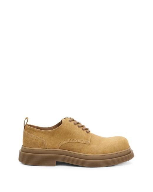 AMI Brown Cow-Leather Derbies Shoes for men