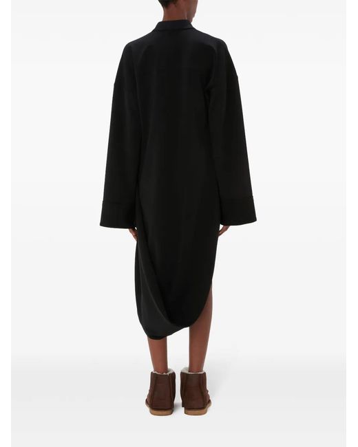 J.W. Anderson Black Sculptural Midi Polo Dress