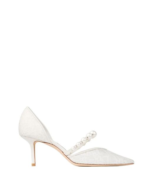 Jimmy Choo White Aurelie 65 Pumps