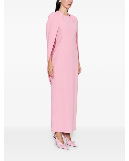Alberta Ferretti Pink Cape Dress