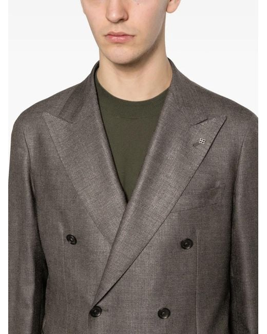 Tagliatore Gray Double-Breasted Blazer for men