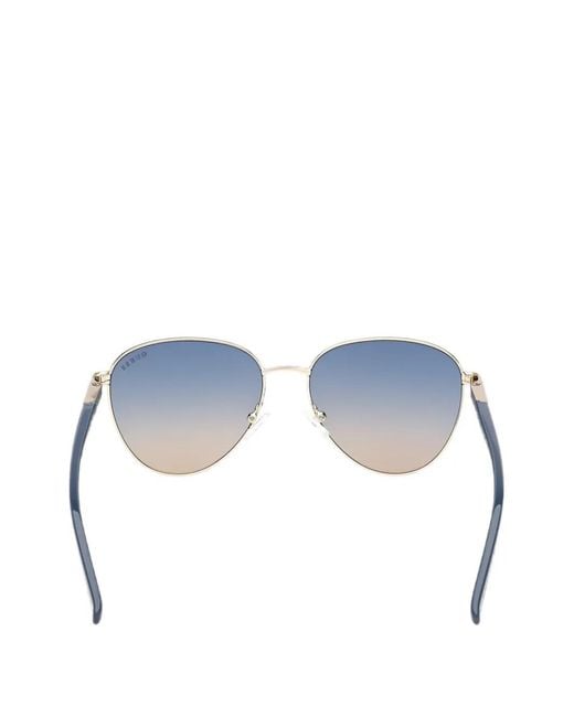 Guess Blue Gradient-Effect Pilot Sunglasses