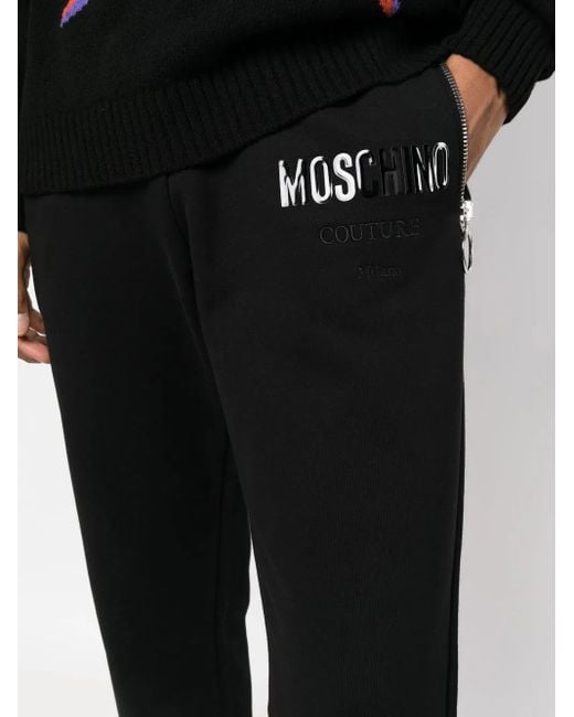 Moschino Black Slim-Cut Track Pants for men