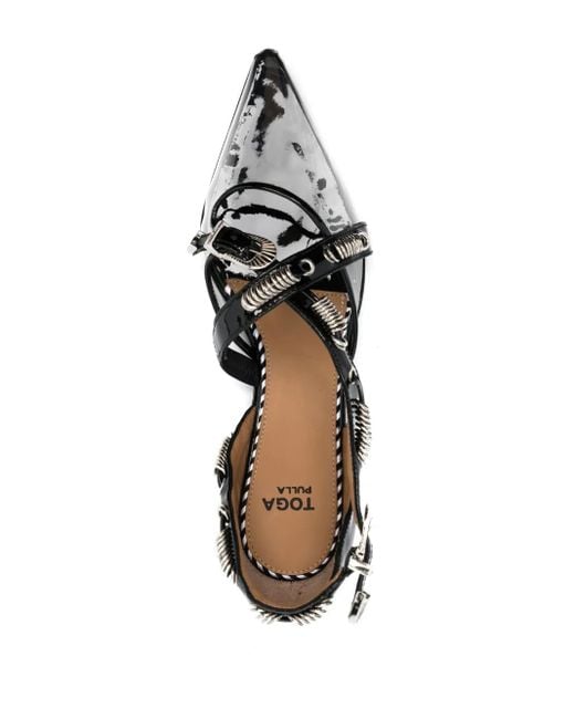 Toga Leren Ballerina's in het Black
