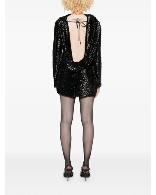 Robe Ornée De Sequins À Col Montant GIUSEPPE DI MORABITO en coloris Black