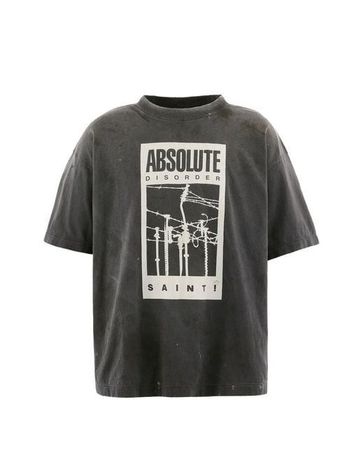 SAINT Mxxxxxx Black X Kosuke Kawamura Graphic-Print T-Shirt for men