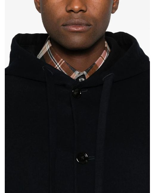 Lardini Black Virgin Wool Single-Breasted Coat for men